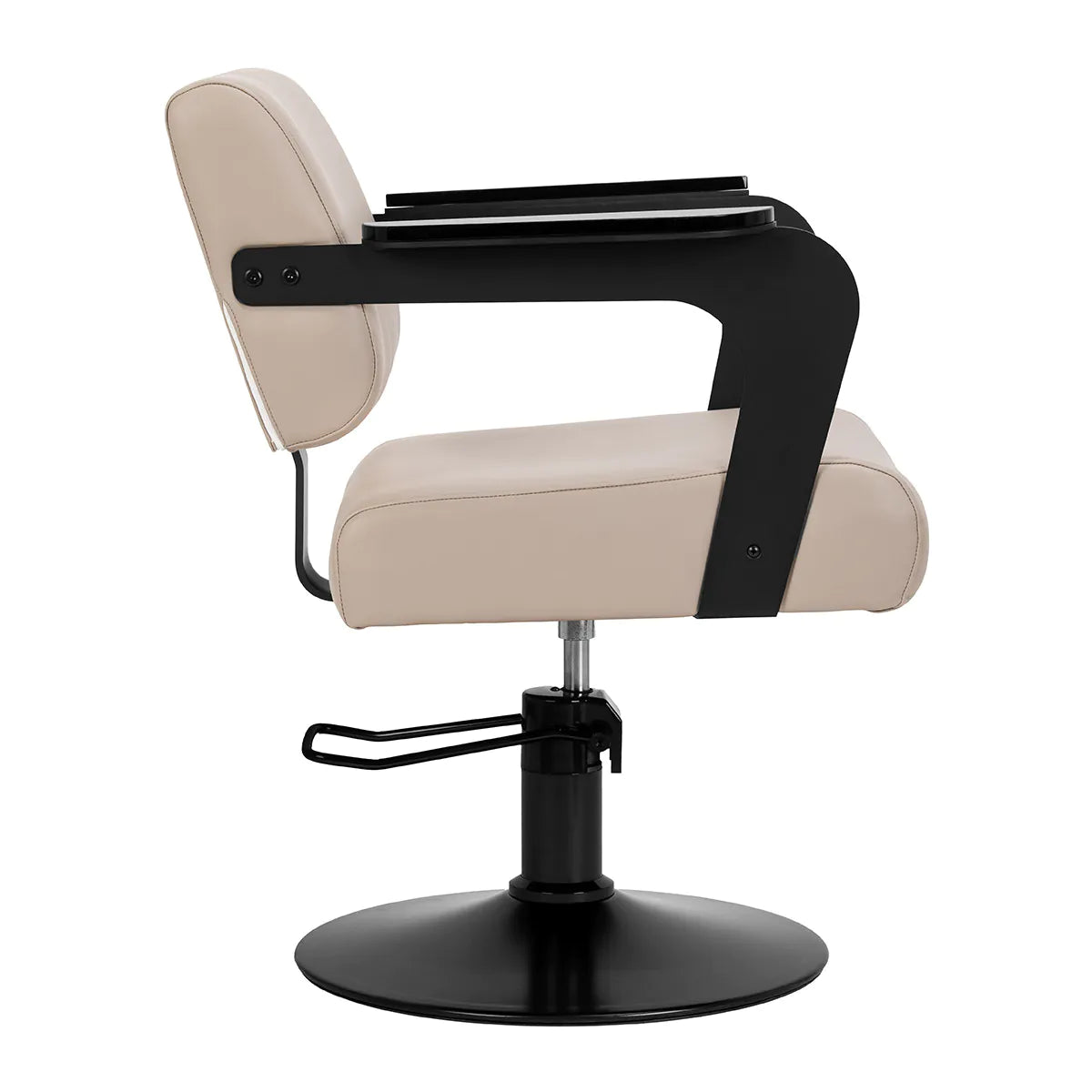 Hair System Jet Hair Salon Styling Chair Latte Beige - front view on a white background
