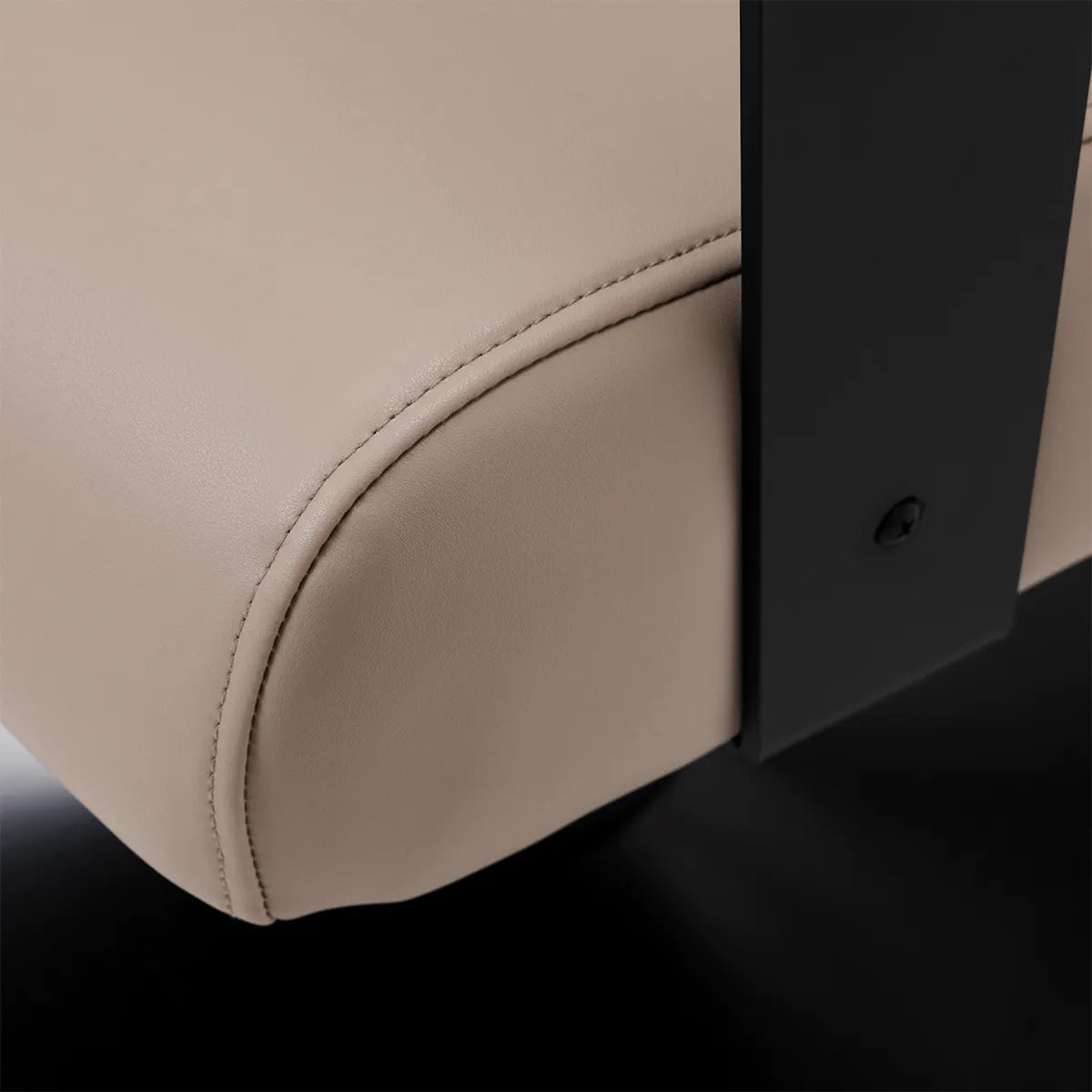 Hair System Jet Hair Salon Styling Chair Latte Beige - close-up of the upholstery and construction details
