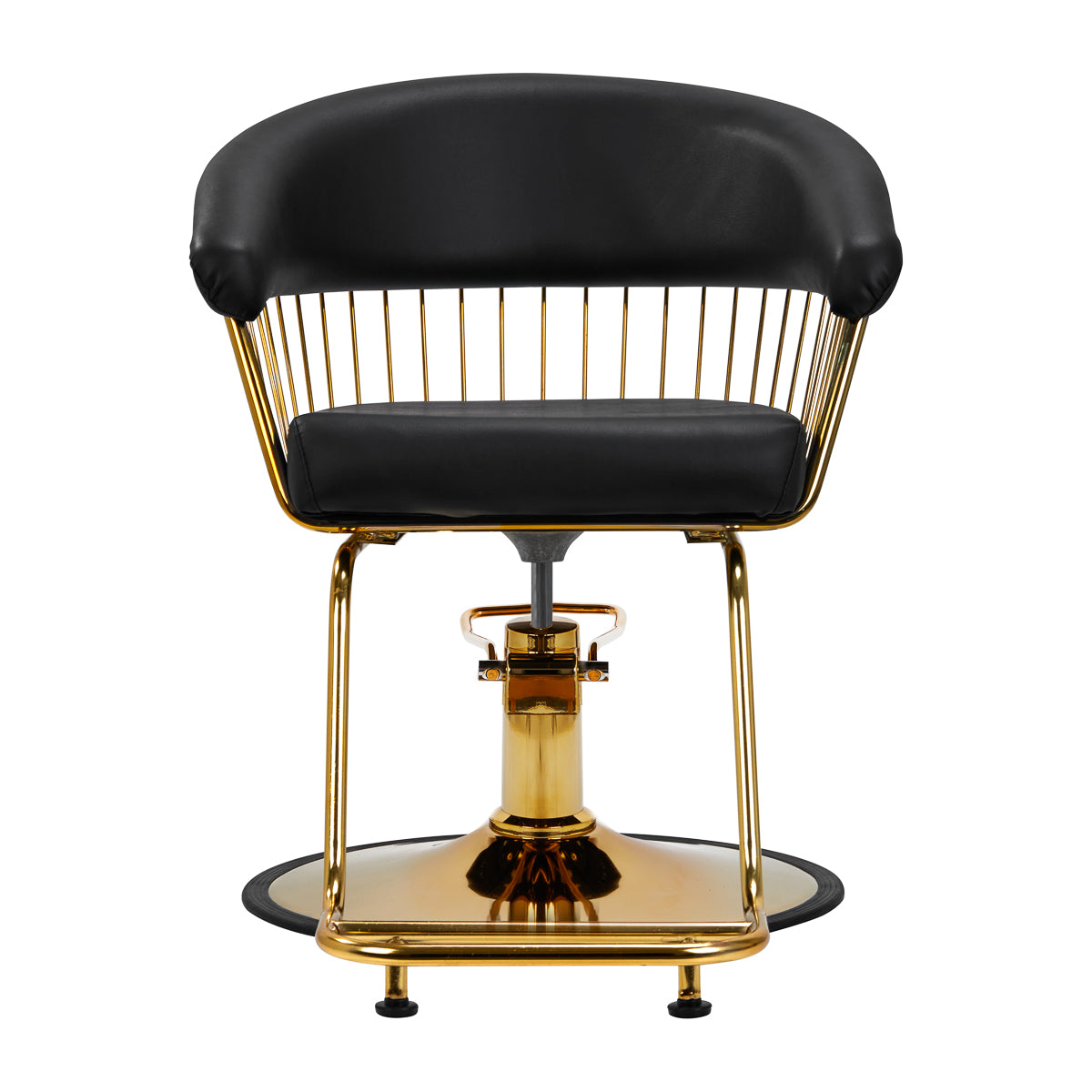 Hair System Lile Hair Salon Styling Chair Gold & Black - front view on a white background