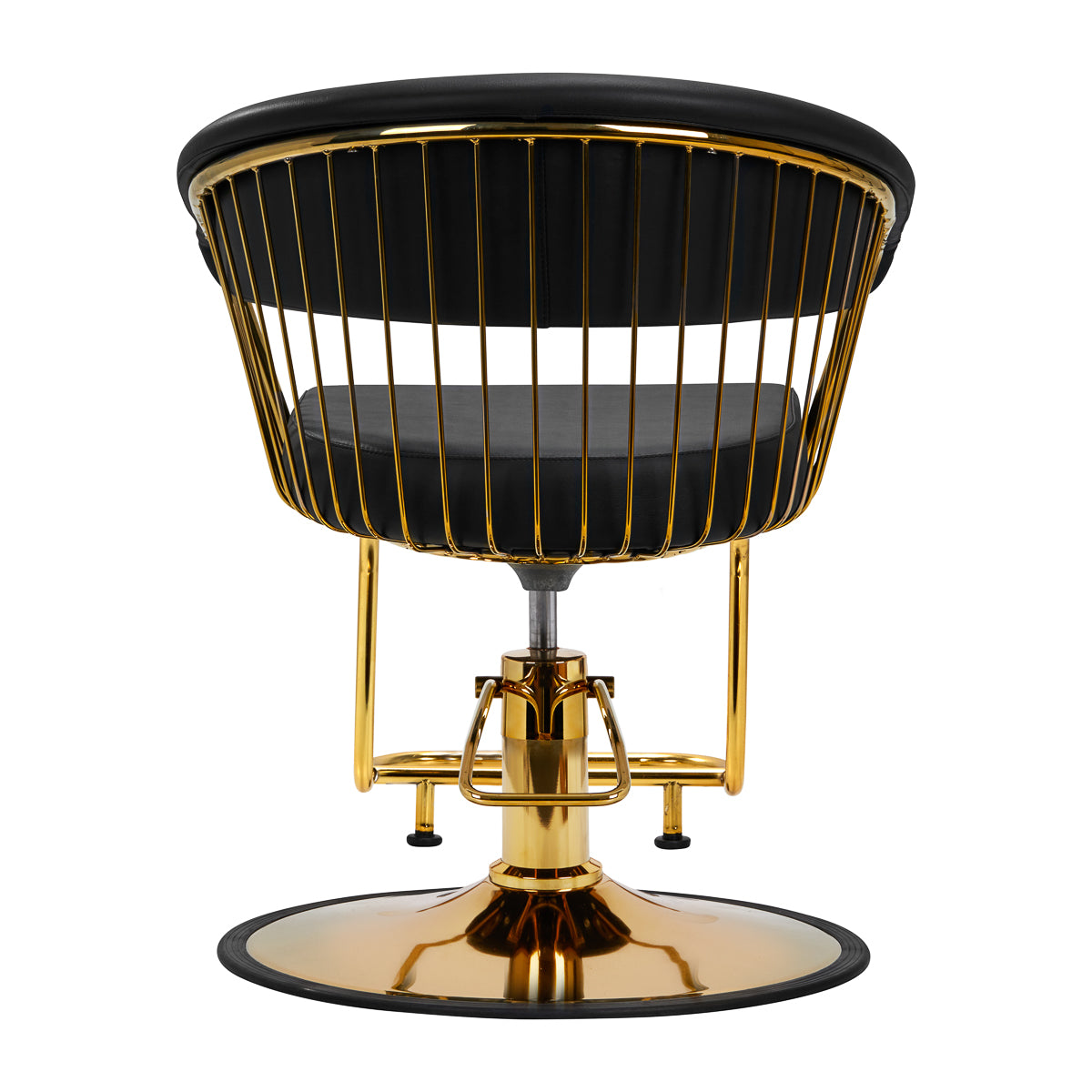 Hair System Lile Hair Salon Styling Chair Gold & Black - rear view on a white background