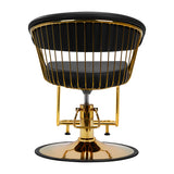Hair System Lile Hair Salon Styling Chair Gold & Black - rear view on a white background