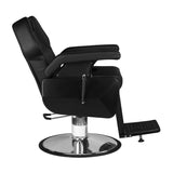 Hair System New York Black Barber Chair - front view on a white background
