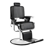Hair System Royal X Black Barber Chair - angled front view on a white background