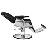 Hair System Royal X Black Barber Chair - side view on a white background