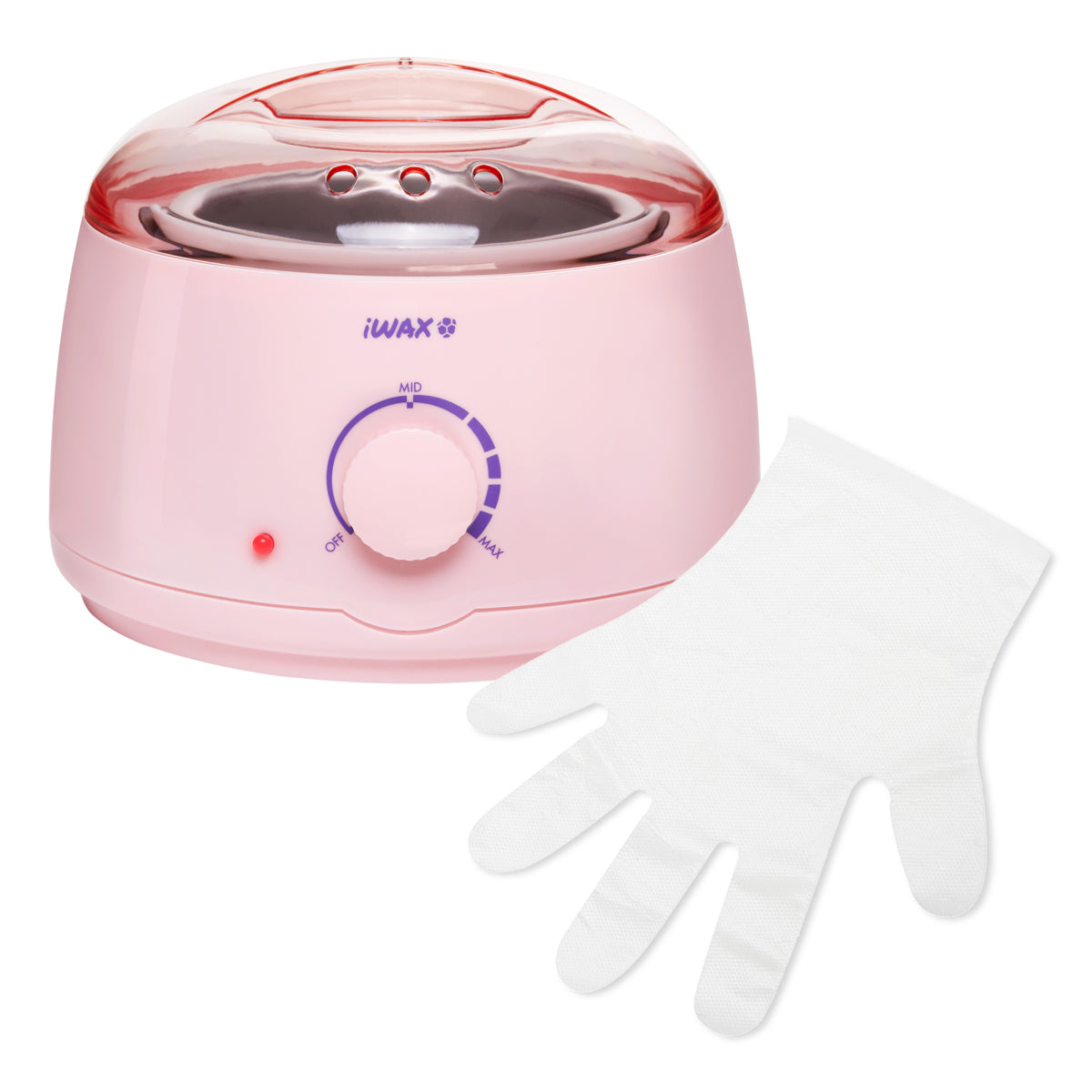 iWax Wax Heater 100 Pink - device housing and functional components shown on a white background