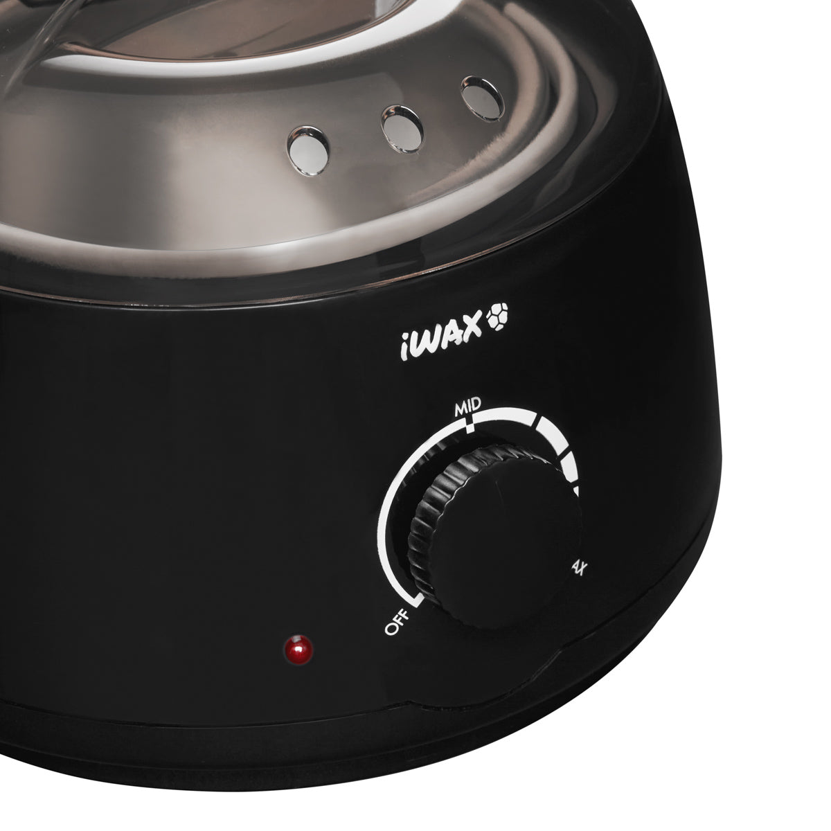 iWax Wax Heater 400-500ml 100 Black - close-up showing treatment handpieces and device components