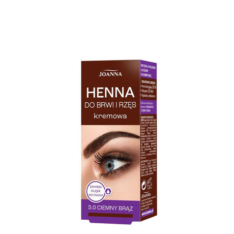 Joanna Henna Cream Eyebrow & Eyelash Tint - Brown - retail packaging on a white background
