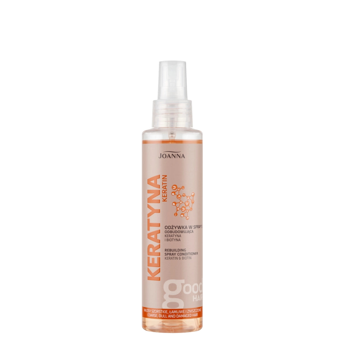 Joanna Keratin Hair Spray Conditioner Dull & Damaged Hair - retail hair-care container isolated on a white background