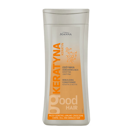 Joanna Keratin Rebuilding Hair Conditioner - retail hair-care container isolated on a white background