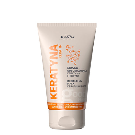 Joanna Keratin Rebuilding Hair Mask - retail hair-care container isolated on a white background