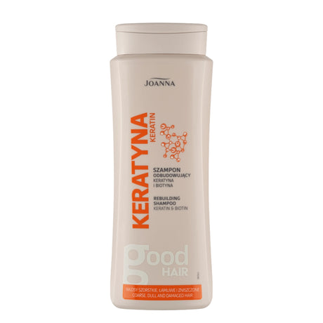 Joanna Keratin Rebuilding Hair Shampoo - 400ml - retail hair-care container isolated on a white background