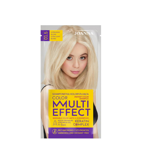 Joanna Multi-Effect Instant Color Hair Shampoo Ammonia-Free - 01.5 - retail hair-care container isolated on a white background
