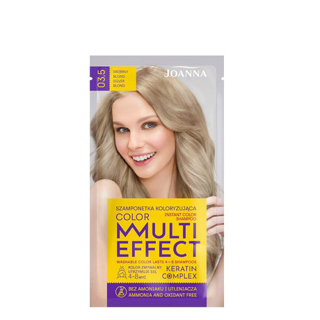 Joanna Multi-Effect Instant Color Hair Shampoo Ammonia-Free - 03.5 - retail hair-care container isolated on a white background