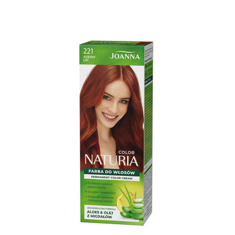 Joanna Naturia Permanent Color Cream Hair Dye - 221 Autumn Leaf - retail hair-care container isolated on a white background