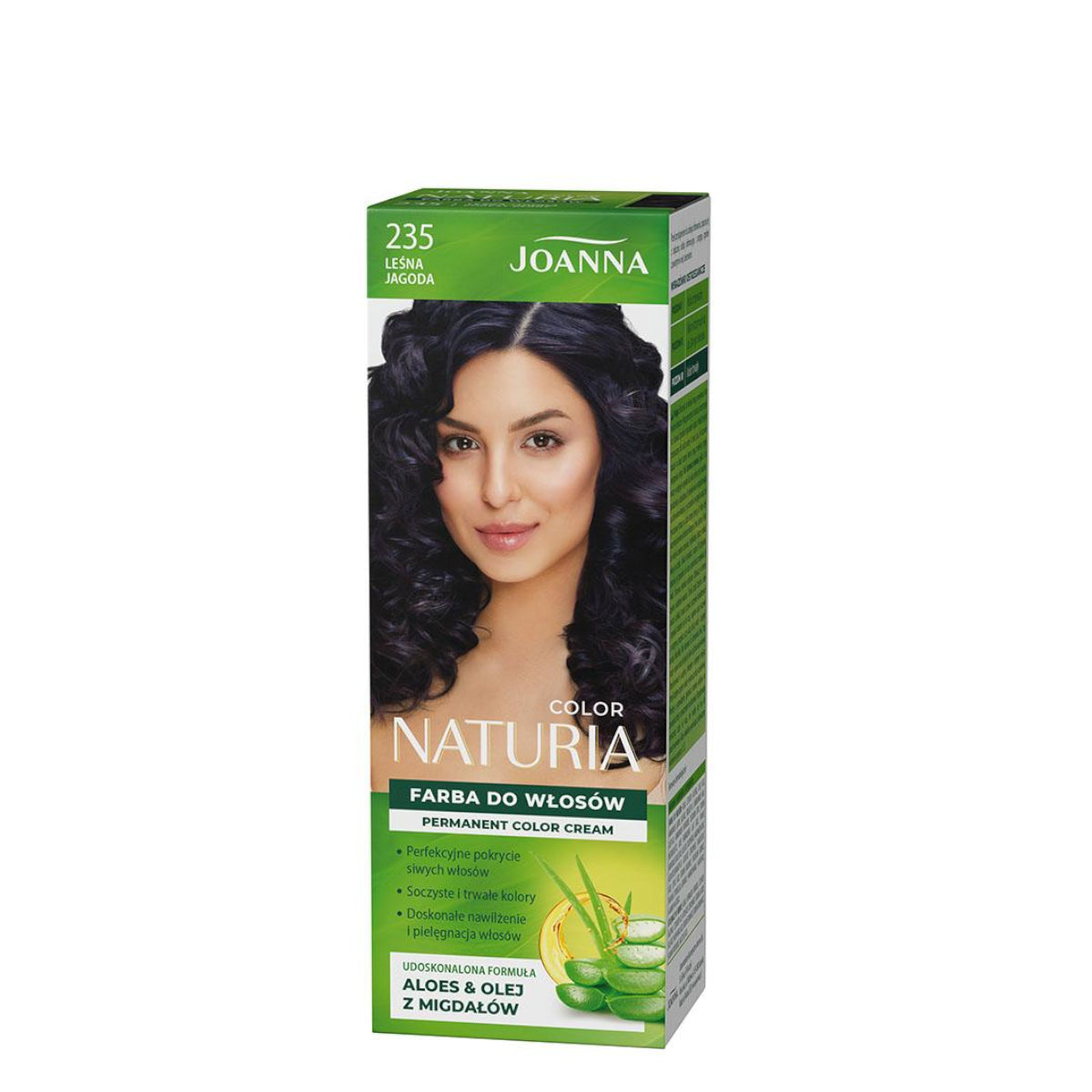 Joanna Naturia Permanent Color Cream Hair Dye - 235 Forest Berry - retail hair-care container isolated on a white background