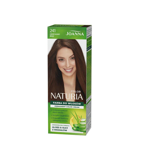 Joanna Naturia Permanent Color Cream Hair Dye - 241 Nut Brown - retail hair-care container isolated on a white background