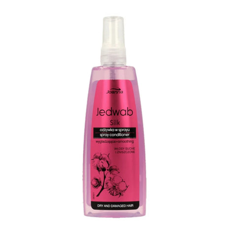 Joanna Silk Smoothing Hair Spray Conditioner - retail hair-care container isolated on a white background