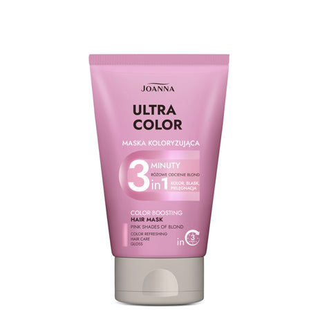 Joanna Ultra Color Pink Colouring Conditioner - retail hair-care container isolated on a white background
