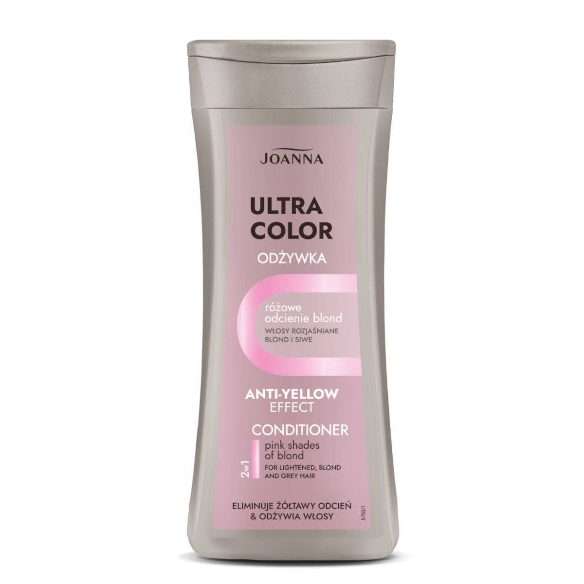 Joanna Ultra Color Pink Conditioner Eliminate Yellow Shade - retail hair-care container isolated on a white background