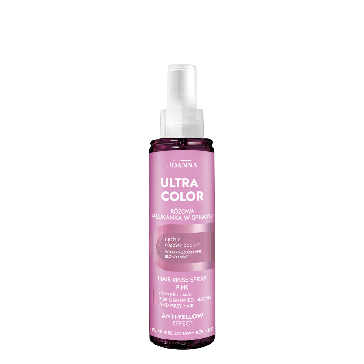 Joanna Ultra Color Pink Hair Rinse Spray Eliminate Yellow Shade - isolated on a white background
