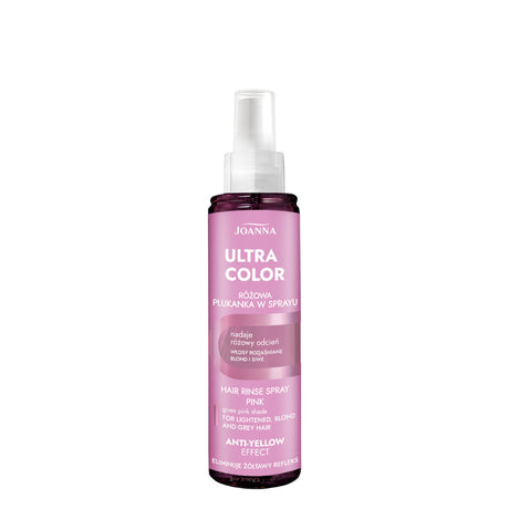 Joanna Ultra Color Pink Hair Rinse Spray Eliminate Yellow Shade - isolated on a white background
