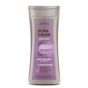 Joanna Ultra Color Silver Conditioner Eliminate Yellow Shade - retail hair-care container isolated on a white background