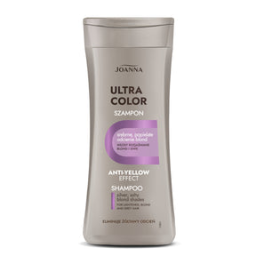 Joanna Ultra Color Silver Hair Shampoo Eliminate Yellow Shade - retail hair-care container isolated on a white background