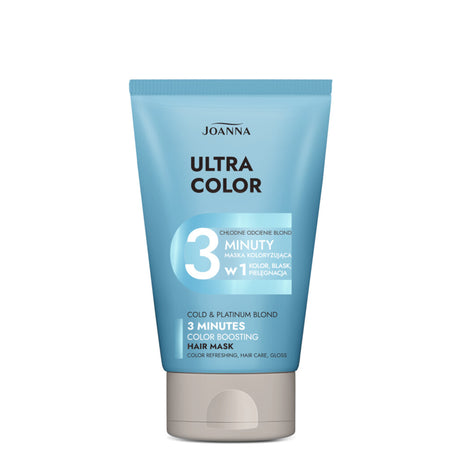 Joanna Ultra Color Silver Platinium Colouring Conditioner - retail hair-care container isolated on a white background