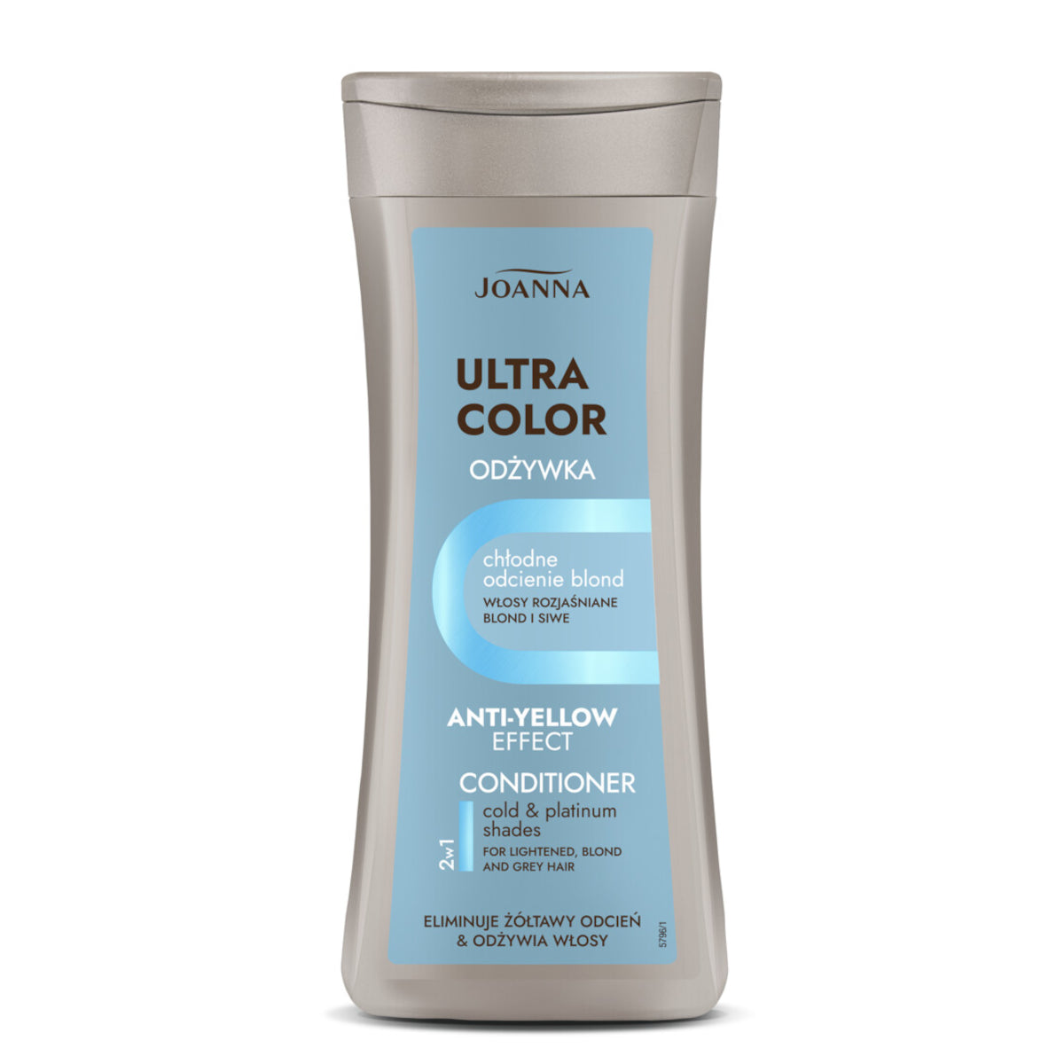 Joanna Ultra Color Silver Platinum Conditioner Eliminate Yellow Shade - retail hair-care container isolated on a white background