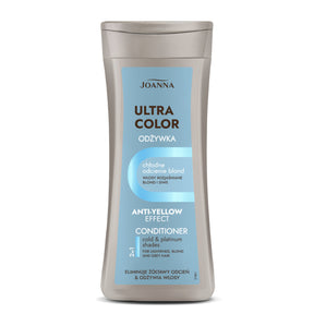 Joanna Ultra Color Silver Platinum Conditioner Eliminate Yellow Shade - retail hair-care container isolated on a white background