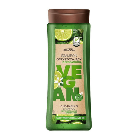 Joanna Vegan Cleansing Shampoo With Bergamot - retail hair-care container isolated on a white background