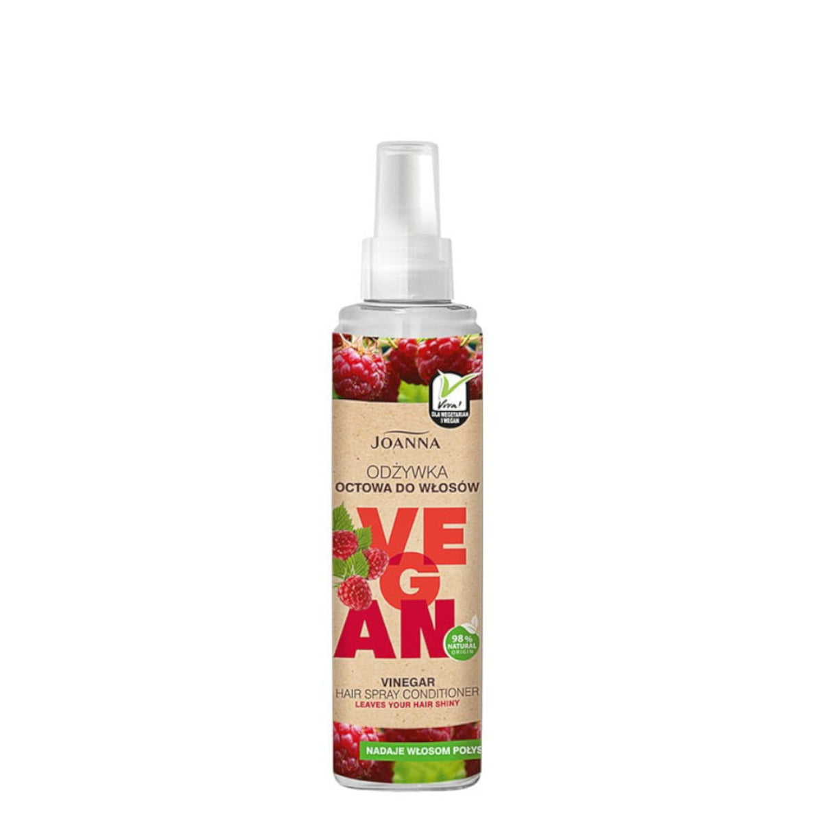 Joanna VEGAN Vinegar Spray Conditioner - retail hair-care container isolated on a white background