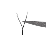 YY lash fibre shape and flat base detail
