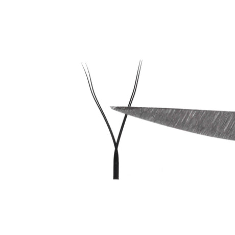 YY lash fibre shape and flat base detail