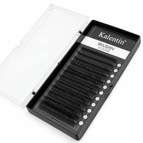 Kalentin Brazilian YY C curl 0.07 mm mixed eyelash extensions tray