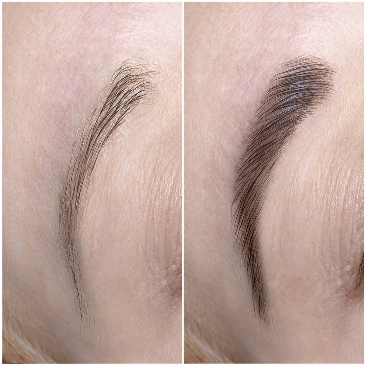 Kalentin brow lamination before and after treatment comparison
