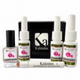 Kalentin Vegan Brow Lamination Set with four numbered treatment bottles, black box and mineral brow pencil