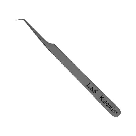 Kalentin KK6 stainless-steel angled tweezer detail
