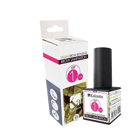 Kalentin Vegan Brow Bonding Gel Step 1 10 ml with carton and bottle