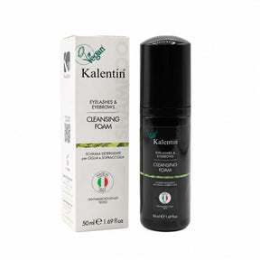 Kalentin Vegan Eyelash & Eyebrow Cleansing Foam 50ml bottle and carton