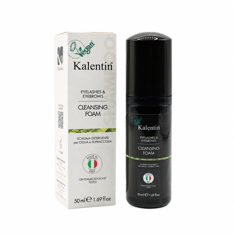Kalentin Vegan Eyelash & Eyebrow Cleansing Foam 50ml bottle and carton
