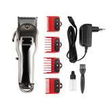 Kessner Hair Trimmer Kit KES-2020A Silver - clipper with comb attachments and accessories on a white background
