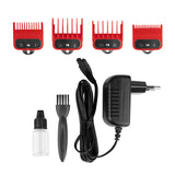 Kessner Hair Trimmer Kit KES-2020A Silver - clipper with comb attachments and accessories on a white background
