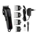 Kessner Hair Trimmer Kit KES-888B Black - clipper with comb attachments and accessories on a white background