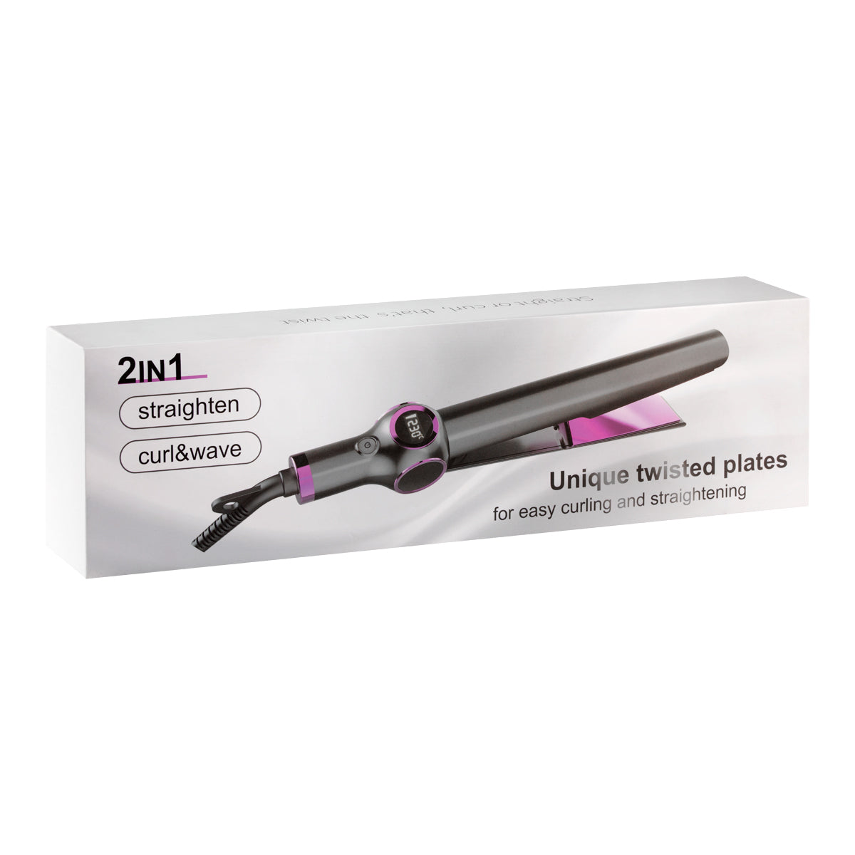 Kessner Torsion K-148 2-In-1 Hair Straightener & Curler - styling tool shown on a white background