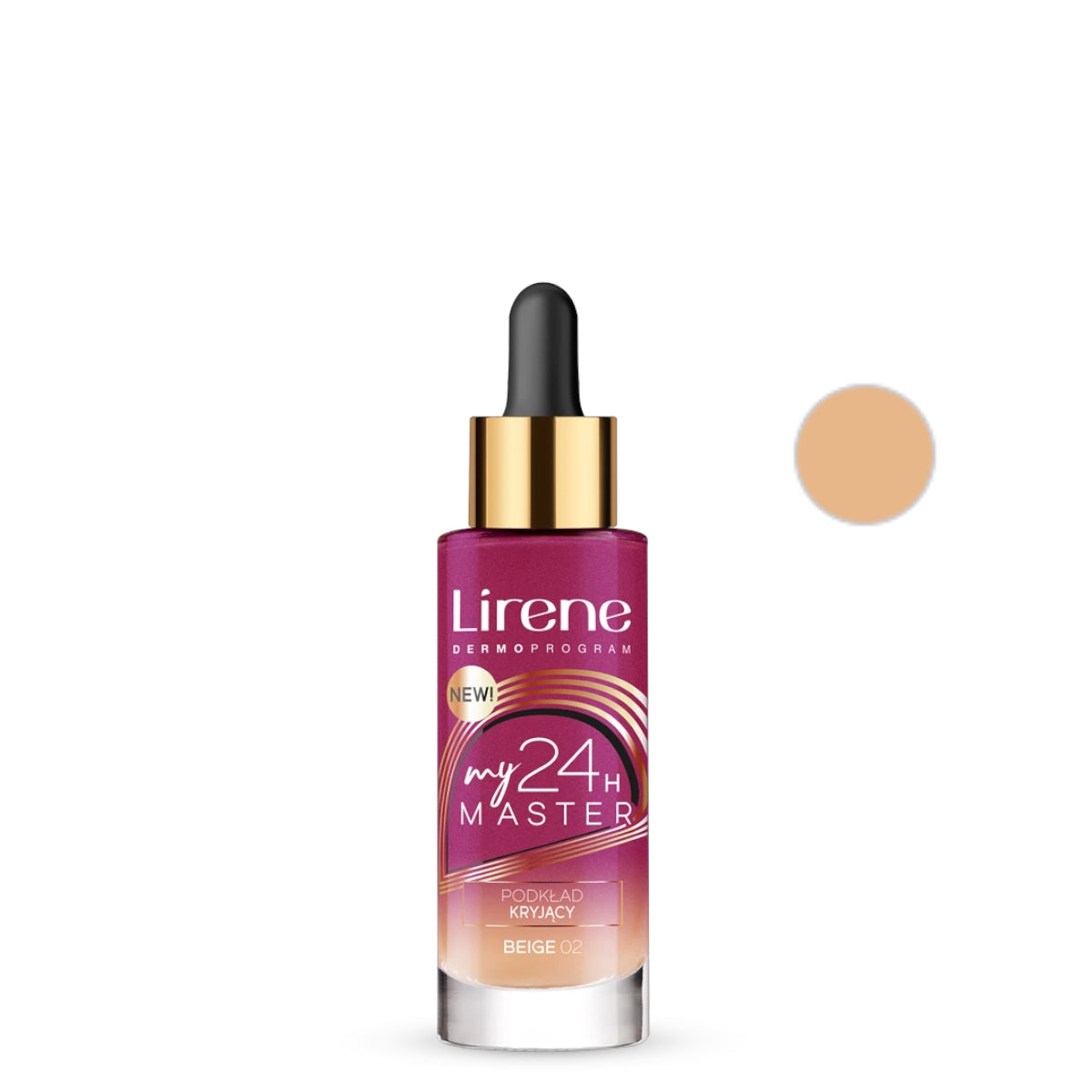 Lirene My Master Covering Foundation - 02 Beige - foundation container isolated on a white background