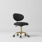Manufakturo Aura Gold Legs Beauty Stool Black - close-up of the upholstery and construction details