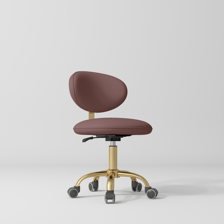 Manufakturo Aura Gold Legs Beauty Stool Dusty Rose - close-up of the upholstery and construction details