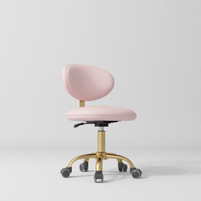 Manufakturo Aura Gold Legs Beauty Stool Light Pink - close-up of the upholstery and construction details