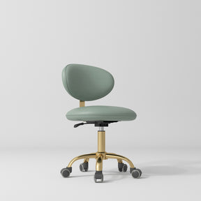 Manufakturo Aura Gold Legs Beauty Stool Olive - close-up of the upholstery and construction details